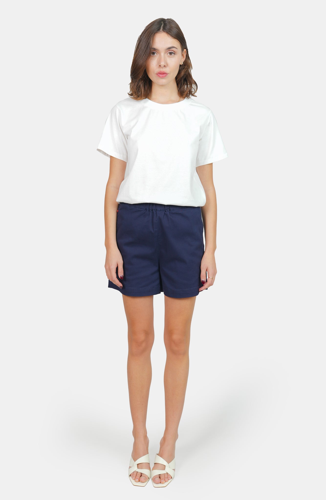 ABBY navy blue loose denim shorts