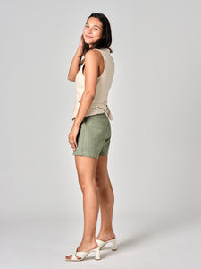 short court taille haute vert AXELLE