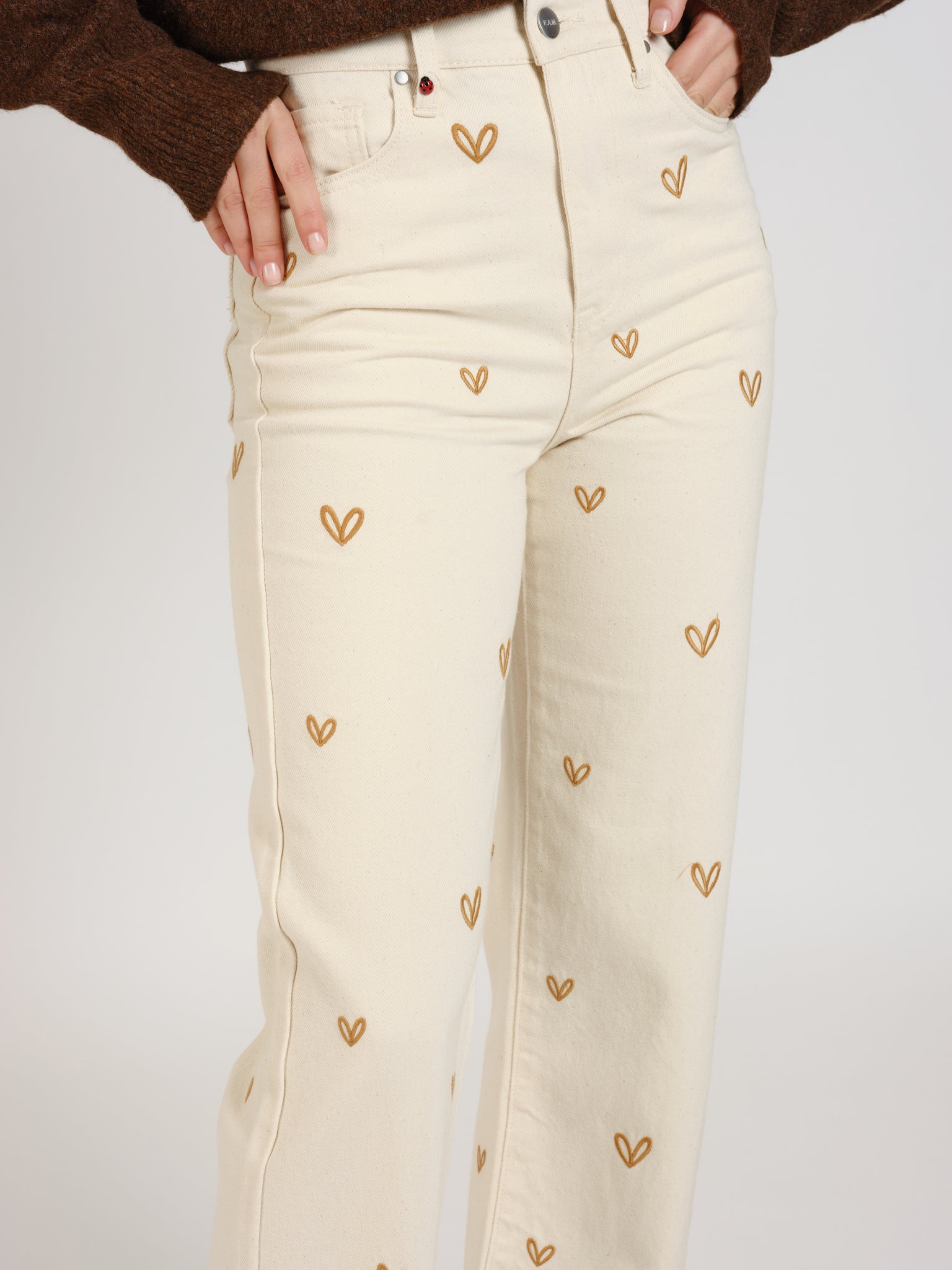 POLA EMBRO HEART gray straight jeans
